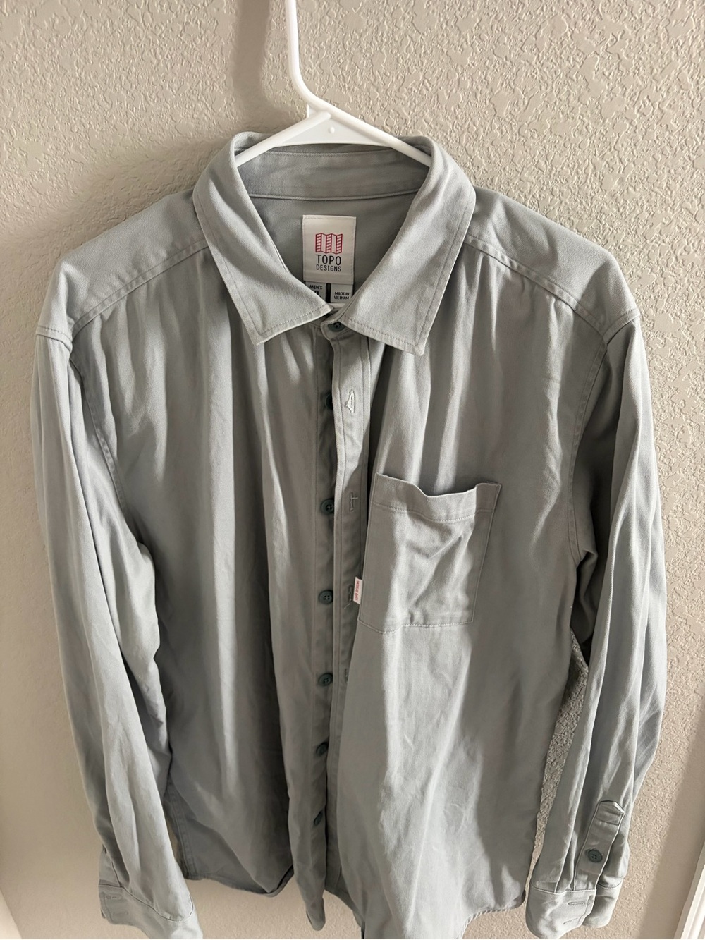 Topo Designs Men’s Light Gray Button-Up Shirt XL